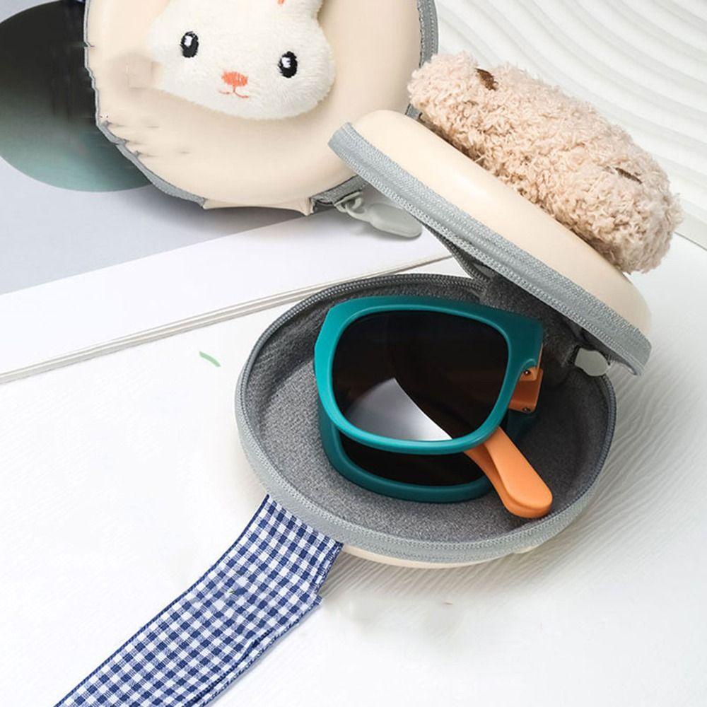 Hộp Đựng Mắt Kính Bằng Vải In Hoa / Thỏ / Gấu Đơn Giản Có Thể Gập Lại Cho Nam Và Nữ