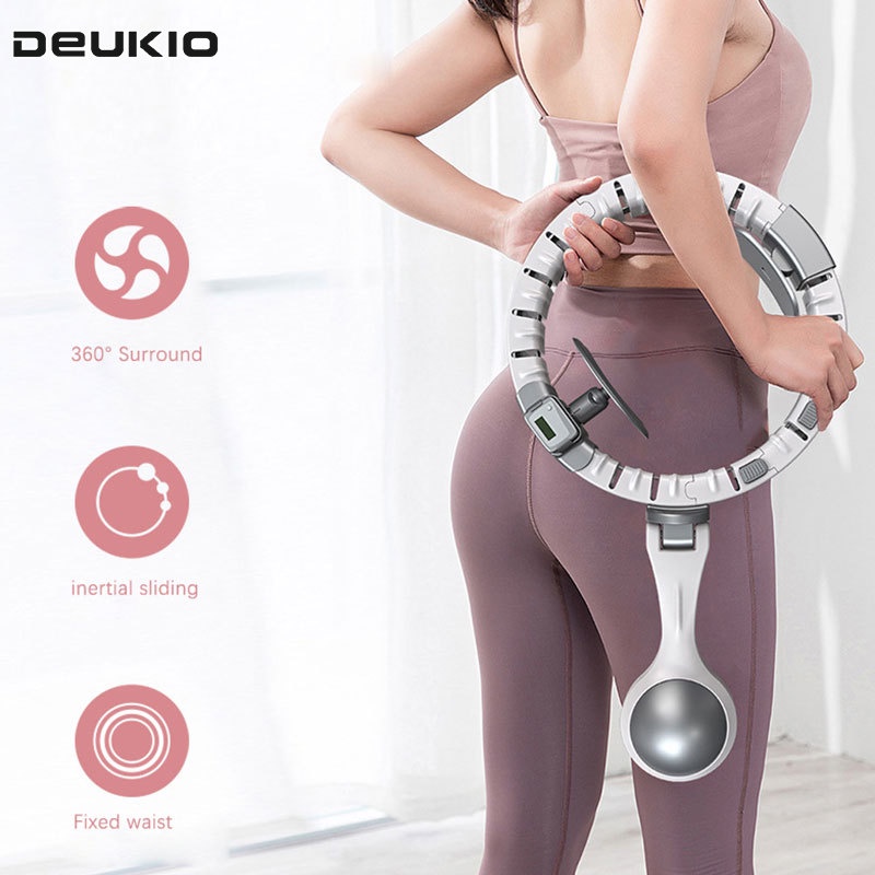 Deukio Vòng Lắc Eo hula hoop Tự Động Đếm Số Lượng Đơn Giản Thông Minh Không Rơi Có Thể Tháo Rời Cho Người Lớn Và Trẻ Em