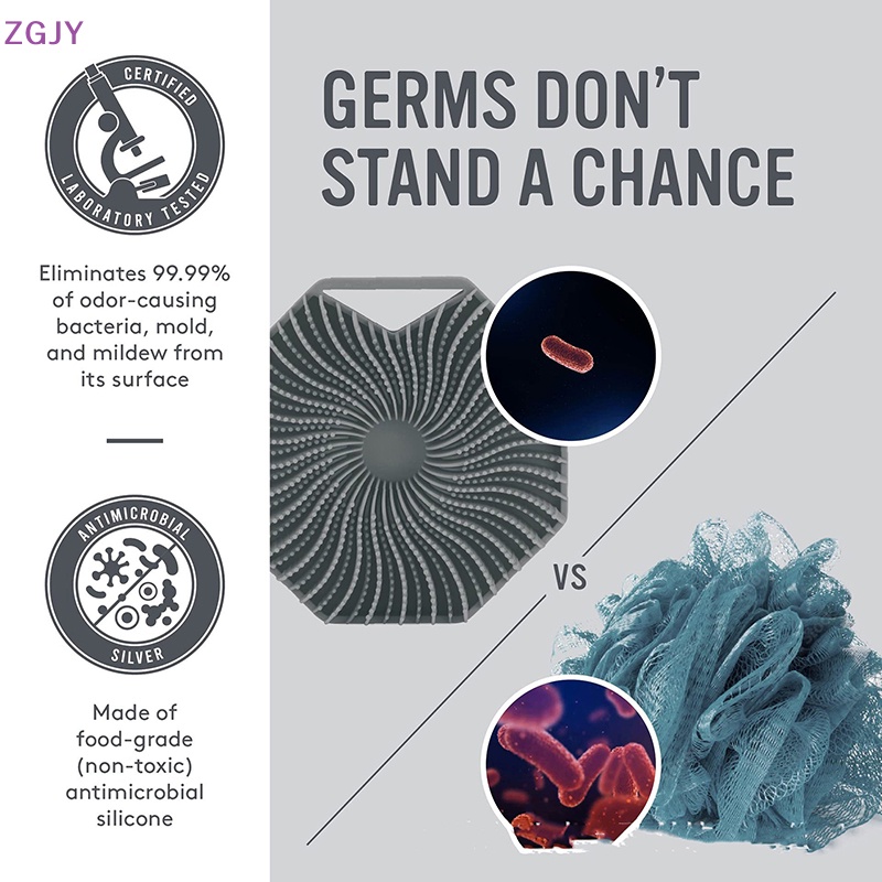 Bàn Chải Tắm Chà Cơ Thể Bằng Silicone Hình Đa Giác Tiện Dụng Mới