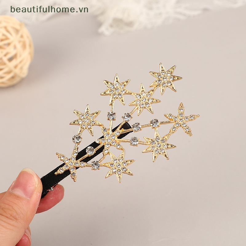 Kẹp Tóc Đính Pha Lê Màu Vàng / Bạc Thời Trang Cho Nữ