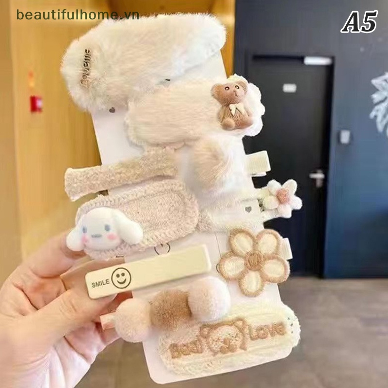 Set 10 Kẹp Tóc Hình Gấu Hoạt Hình Dễ Thương Cho Bé Gái