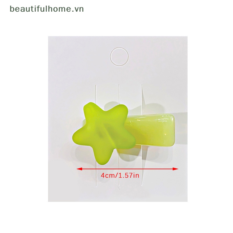 [beautifulhome] Kẹp Tóc Mái Hiên Bằng Resin Hình Ngôi Sao Màu Sắc Ngọt Ngào Đáng Yêu Sáng Tạo Thời Trang Mùa Hè Dành Cho Bé Gái [beauty]
