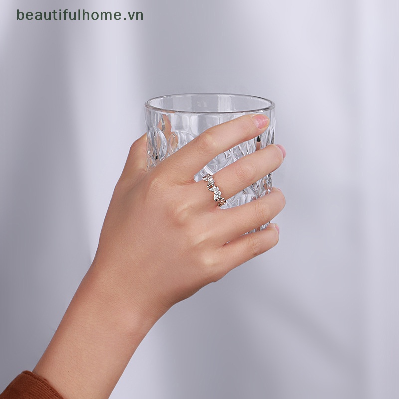[beautifulhome] Nhẫn Hình Học Bướm Đính Đá Zirconia Sáng Bóng Điều Chỉnh Được Hình Học Thời Trang Làm Quà Tặng Trang Sức [beauty]