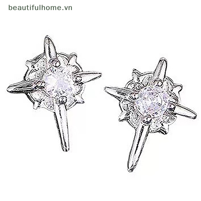 [beautifulhome] Bông Tai Dạng Kẹp Từ Tính Hình Ngôi Sao Pha Lê Phong Cách Harajuku Thời Trang Hàn Quốc Cho Nữ [beauty]