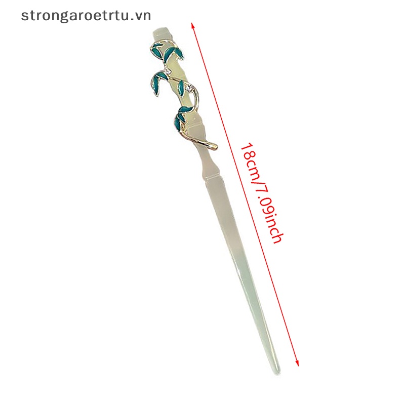 Trâm Cài Tóc Bằng Tre Và Pha Lê Zircon Phong Cách Trung Hoa Cổ Điển Cho Nữ