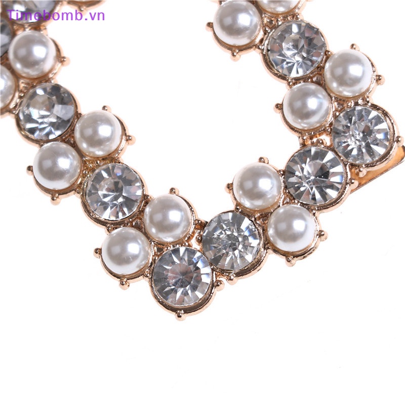 # Túi Đeo Chéo Thời Trang Hàn Cho Nữ # 1 Kẹp Kim Loại Đính Đá Và Ngọc Trai Giả Trang Trí Giày Cho Cô Dâu