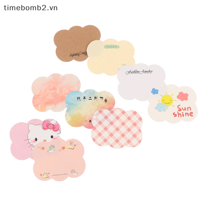 Set 50 Kẹp Tóc Giấy Hình Đám Mây Trưng Bày Thẻ Tên