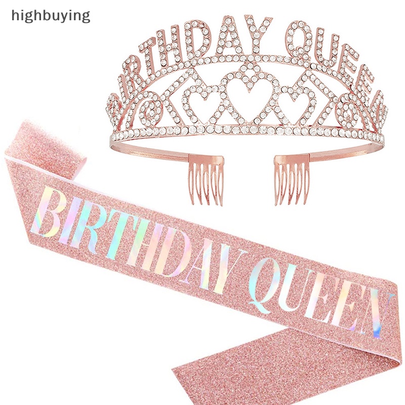 Set 1 Băng Đô Vương Miện Đính Đá Thời Trang Cho Nữ