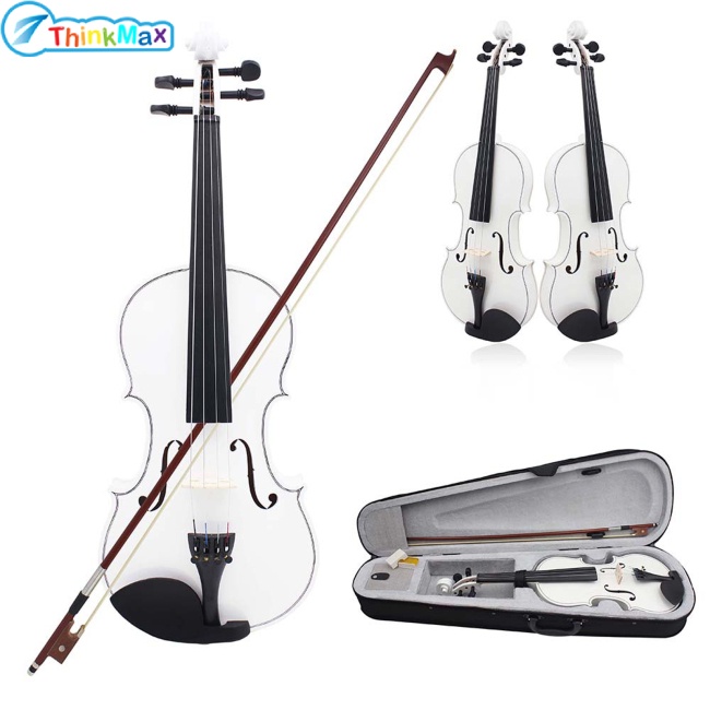 100% chính hãng!!Đàn Violin Bằng Gỗ Trơn Kích Thước 4 / 4 Kèm Hộp Đựng Tiện Lợi Dành Cho Người Mới Bắt Đầu【Có thể trả lại trong vòng 7 ngày】