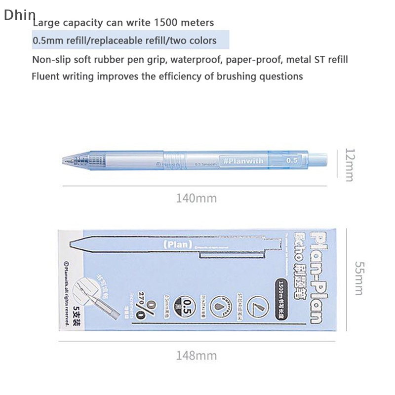 1 Bộ Bút Vẽ Dạng Nhấn Đầu Ngòi 0.5Mm Khô Nhanh Cho Học Sinh