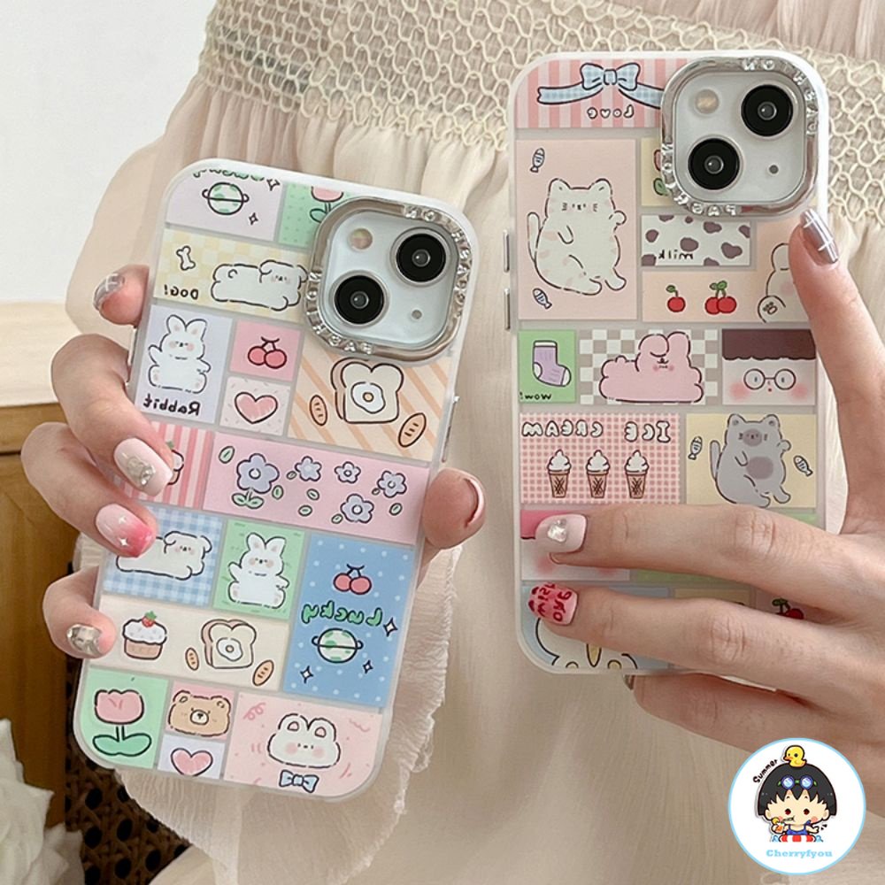 Ốp Điện Thoại TPU Mềm Chống Sốc Mạ Điện Họa Tiết Thỏ Mèo Cho IPhone 11 14 13 12 Pro Max XS XR 7 8 Plus