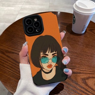 Ốp Điện Thoại Silicone Chống Rơi In Hình Cô Gái Cho IPhone 12 Pro Max X XR XS Max SE 7 Plus 8 Plus 13 Pro Max 14 Pro Max