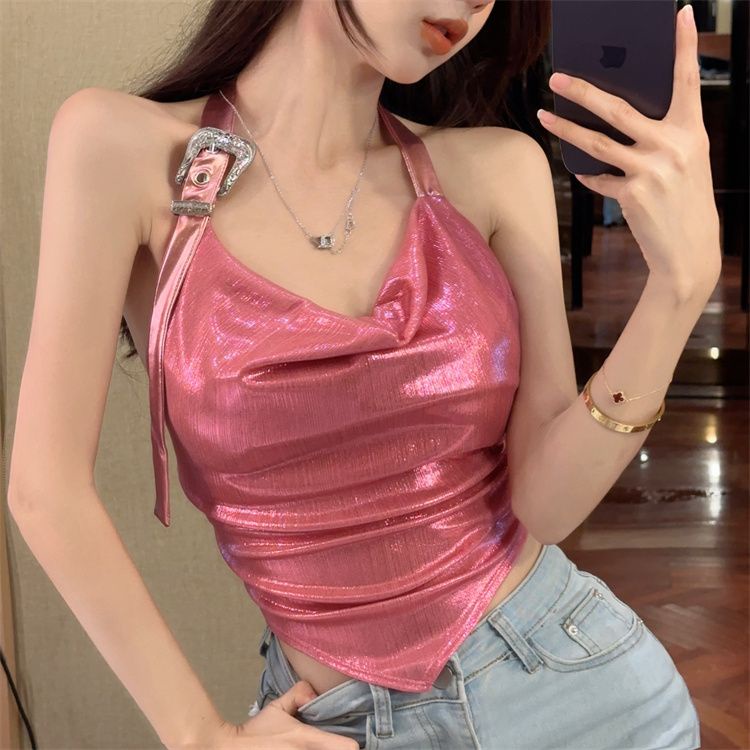 Áo Hai Dây Dáng Ôm Ngắn Thời Trang Mùa Hè Quyến Rũ Cho Nữ