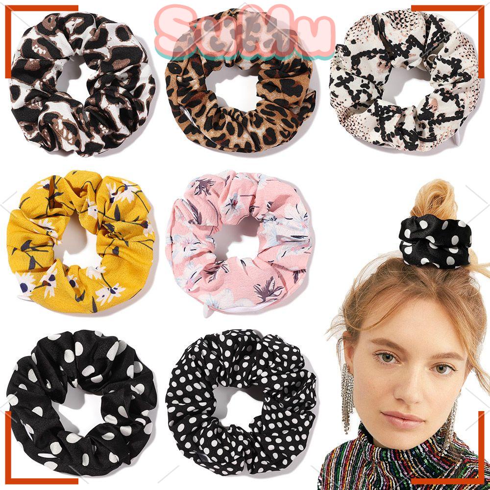 Dây Cột Tóc Co Giãn Bằng Nhung In Họa Tiết Da Báo Thời Trang Cho Nữ