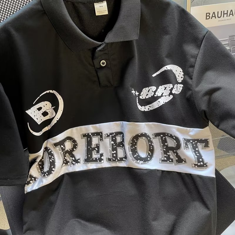 Áo Thun polo Tay Ngắn Dáng Rộng Phong Cách Hip Hop Mỹ Thời Trang Cho Nam