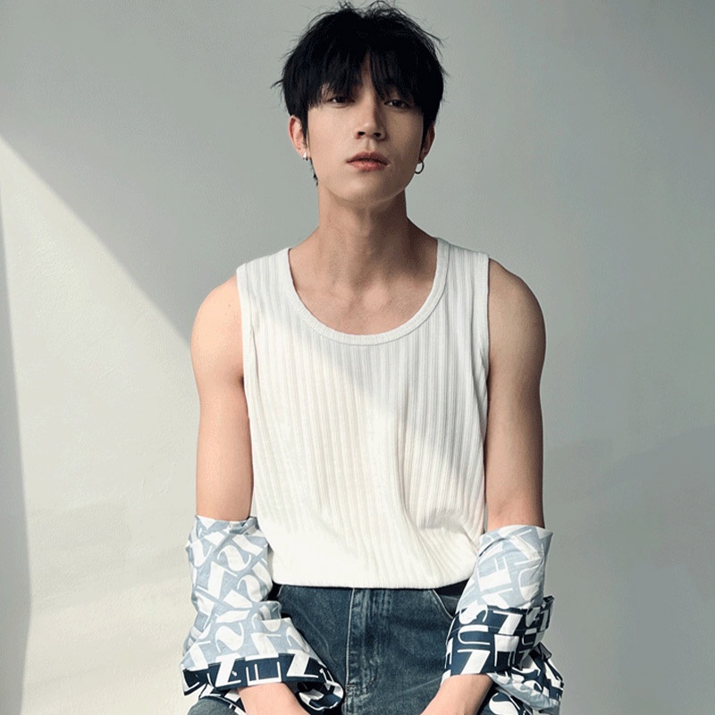 Jhzc Áo Ba Lỗ Dệt Kim cotton Màu Trơn Đơn Giản Thời Trang Mùa Hè Cho Nam Giới