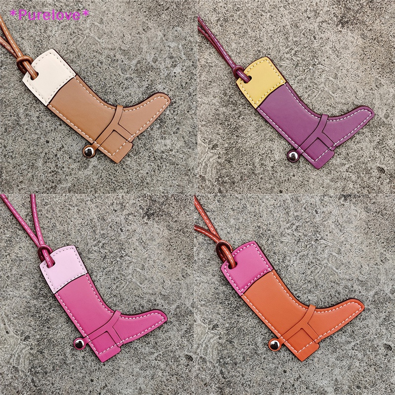 Móc Khóa Hình Giày Bốt Da Phối Màu Độc Đáo Thời Trang Cho Nữ Mới