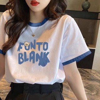 Áo Thun Cotton Tay Ngắn Dáng Rộng In Họa Tiết Thời Trang Mùa Hè Hàn Quốc 2023 Cho Nữ