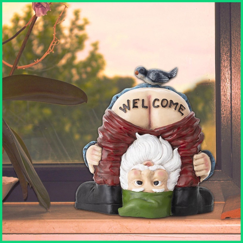 Mô Hình Gnomes Chào Mừng Gnome Bức Tượng Gnome Nhỏ Vui Nhộn Trang Trí Vườn Cổ Tích Jwvn