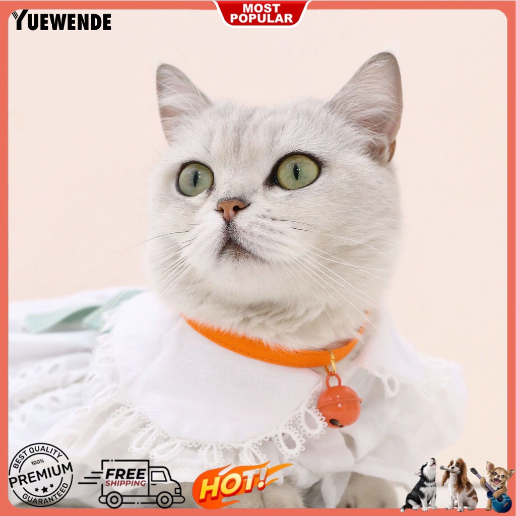 Vòng Cổ Denim Màu Trơn Trang Trí Chuông Cho Thú Cưng