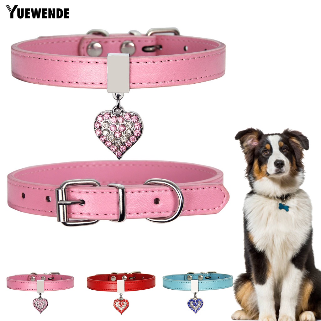Vòng cổ Giả Da Mặt Trái Tim Thời Trang Cho Thú Cưng