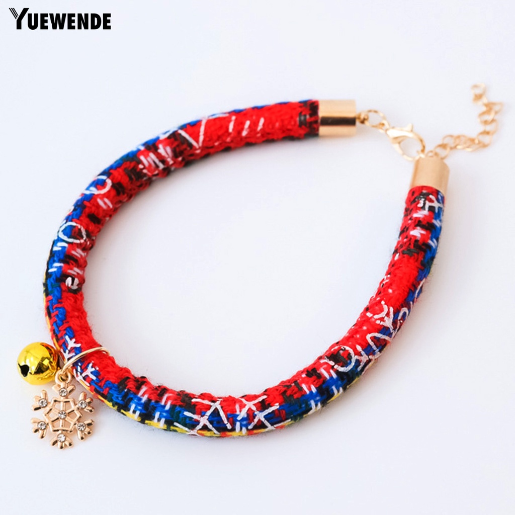 Yq.e Vòng Đeo Cổ Bằng Polyester Chống Bắt Mắt Theo Chủ Đề Giáng Sinh Cho Mèo