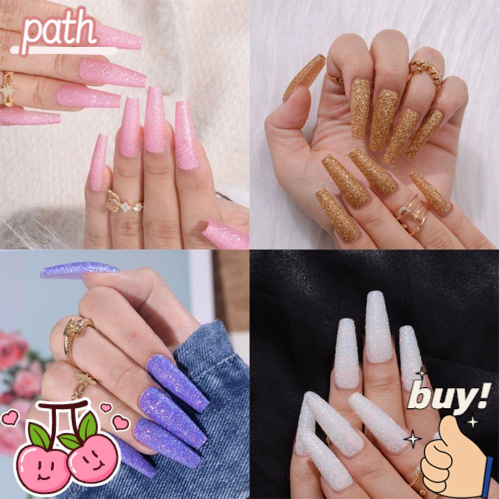Bộ Móng Tay Giả Màu Trơn Che Phủ Toàn Diện DIY Màu Sắc