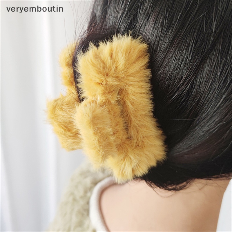 Kẹp Tóc Phủ Lông Thời Trang Thu Đông Ngọt Ngào Cho Nữ