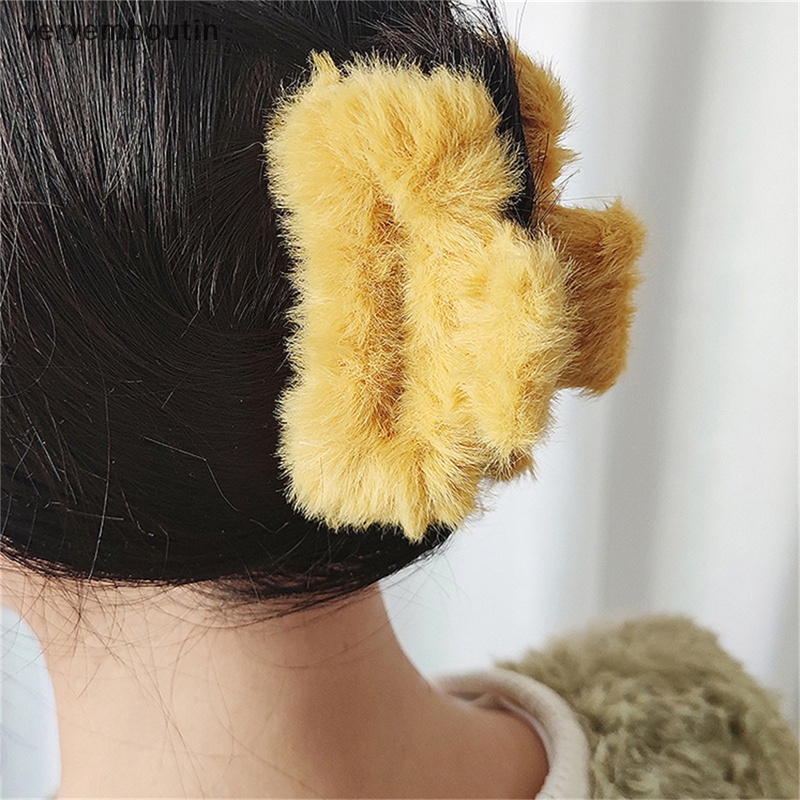 Kẹp Tóc Phủ Lông Thời Trang Thu Đông Ngọt Ngào Cho Nữ