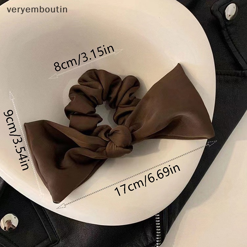 Băng Đô Cài Tóc Co Giãn Màu Trơn Đính Nơ Đen Thời Trang Cho Nữ