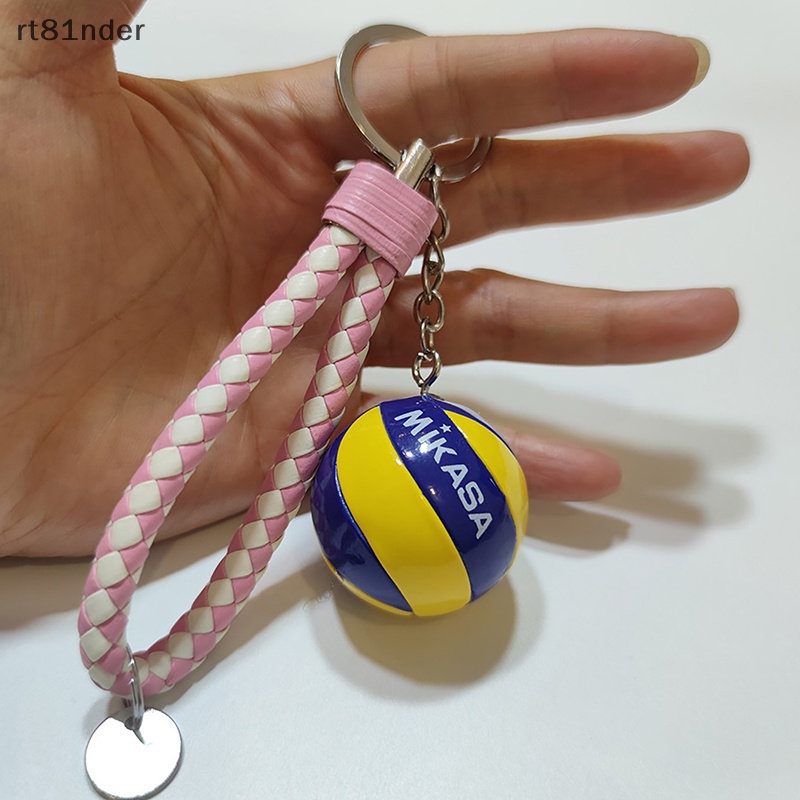 Rt 1 Móc Khóa Bóng Chuyền Mini Bằng Da Có Dây Buộc Túi Đồ Chơi Xe Hơi n