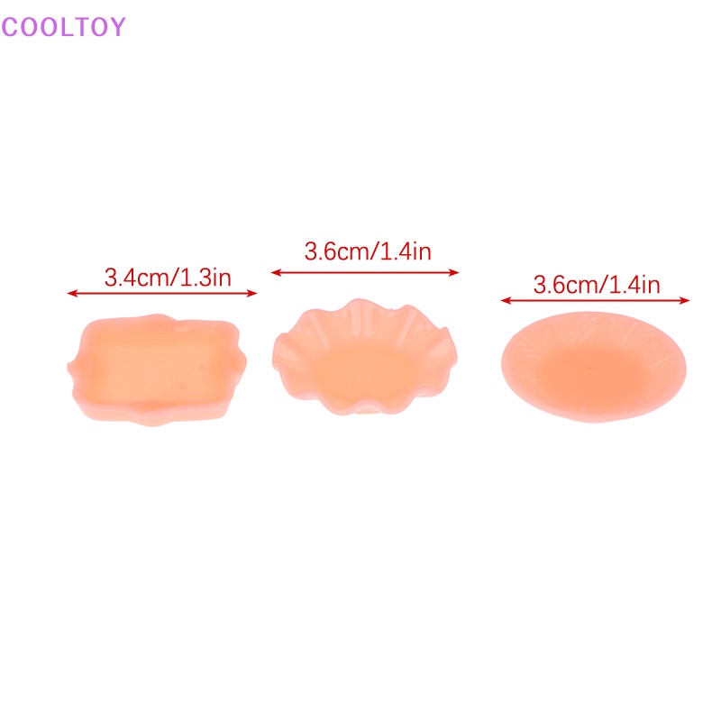 Set 3 Đĩa Tròn / Vuông Bằng Ren Trang Trí Nhà Búp Bê 1: 6