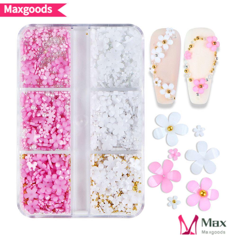 Hộp 6 Ngăn Đựng Phụ Kiện Trang Trí Móng Tay Nghệ Thuật|Hạt Thép Trang Trí Móng Charms