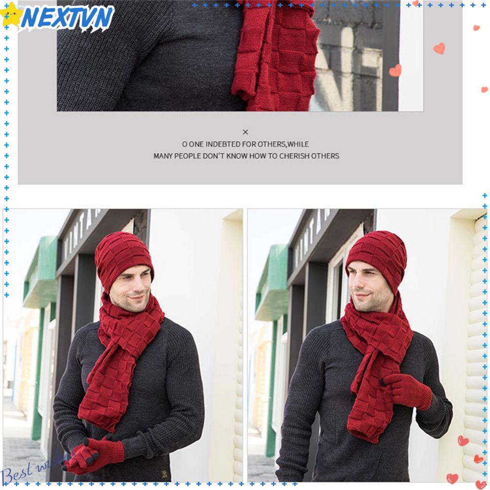 Bộ Mũ + Găng Tay + Khăn Choàng Cổ + Găng Tay Giữ Ấm Thời Trang