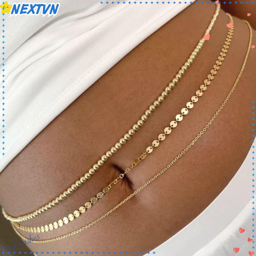 Dây Xích Đeo Hông Bằng Kim Loại Thời Trang Đi Biển Mùa Hè Cho Nữ