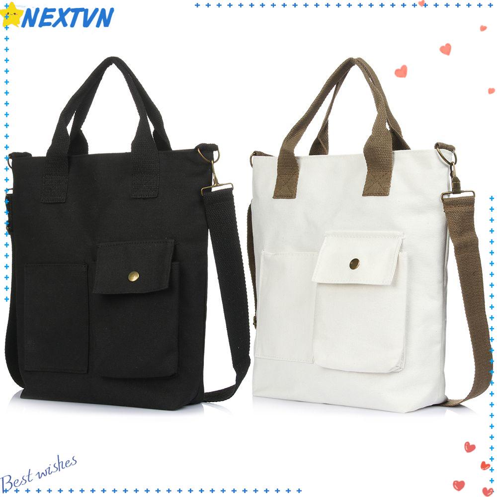 Túi Xách Tay Bằng Vải Canvas Thiết Kế Giản Dị Dành Cho Nữ