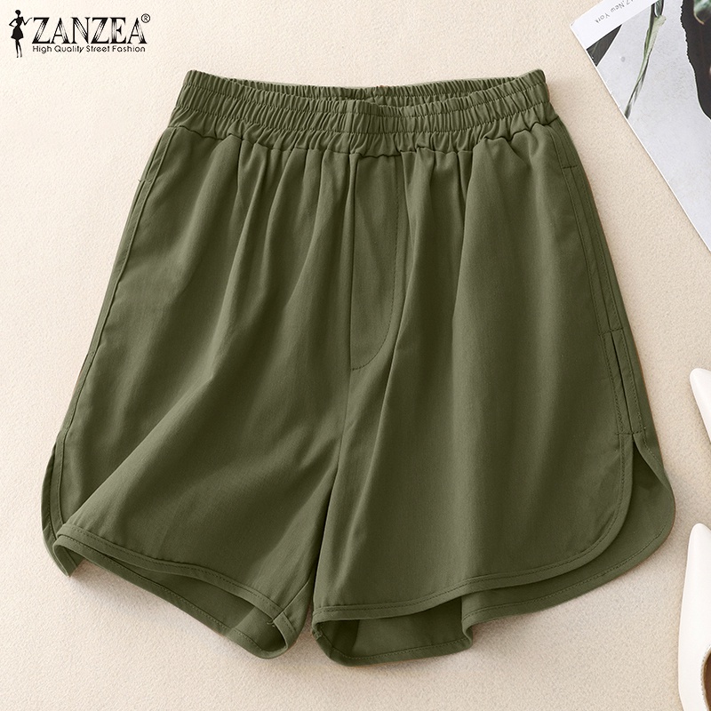 Zanzea Quần Short Nữ Lưng Cao Có Túi Thời Trang Hàn