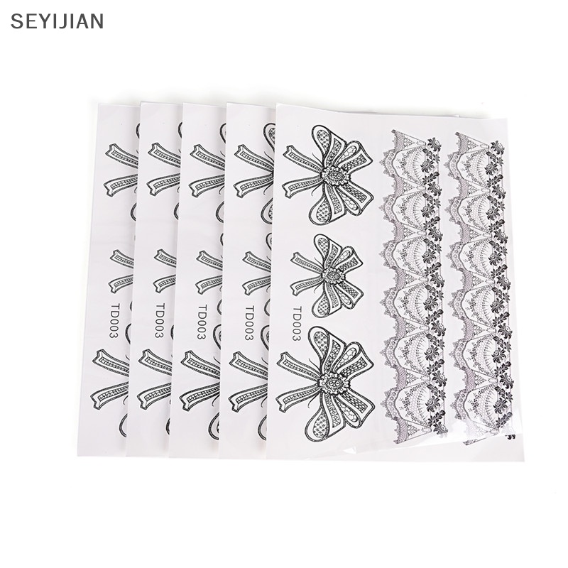 Sey Hình Xăm Dán Tạm Thời Chống Thấm Nước Phối Ren Cho Cơ Thể