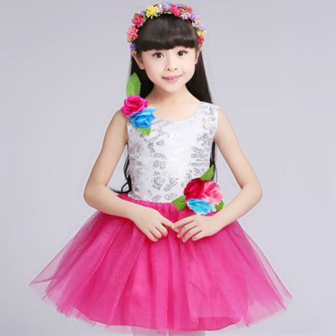 Trẻ em trang phục trẻ em váy gạc mẫu giáo chorus quần áo cô gái váy công chúa khiêu vũ trang phục biểu diễn váy gạc