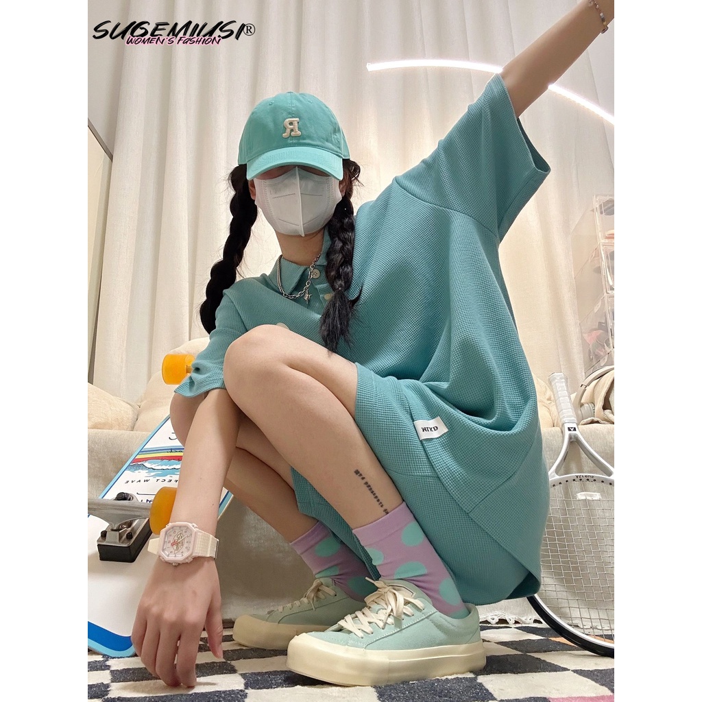 Sugemiusi Set Đồ Thể Thao Áo Thun Polo Ngắn Tay Và Quần Short Thời Trang Mùa Hè Cho Nữ