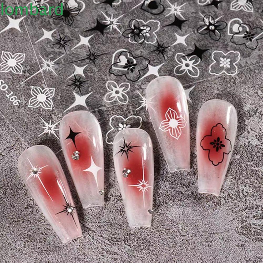 Nhãn Dán Trang Trí Móng Tay Tự Dính Họa Tiết Hoa / Ngôi Sao / Trái Tim Xinh Xắn Cho Nữ