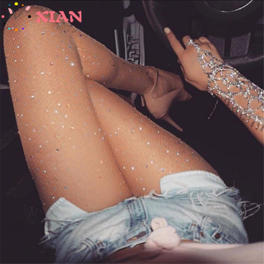 Xiantin Quần Tất Lưới Nylon Sáng Bóng Thiết Kế Gợi Cảm Cho Nữ