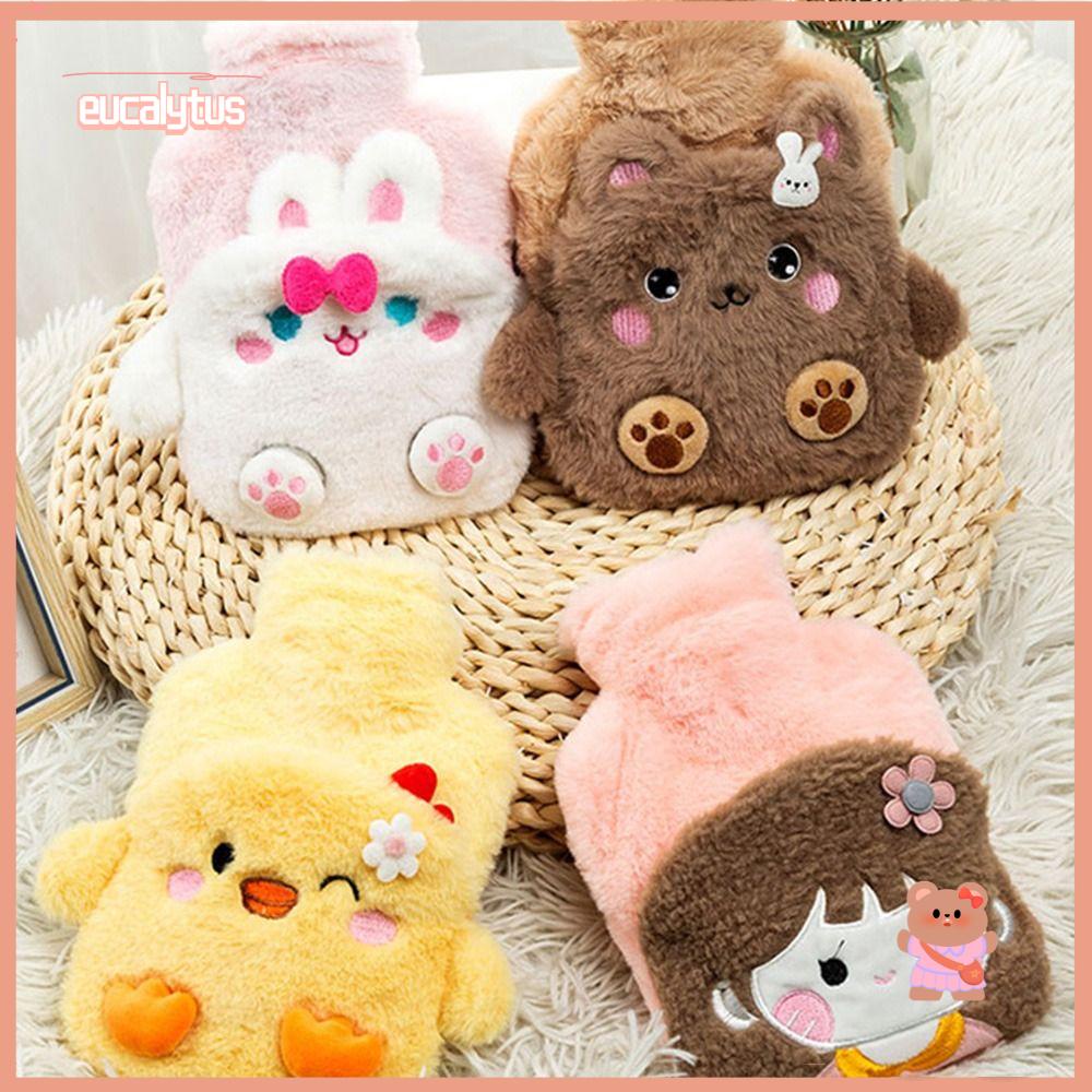 Eutus Bộ Túi Chườm Nước Nóng Dệt Kim Giữ Ấm Tay Chân Chăm Sóc Bàn Chân Họa Tiết Hoạt Hình