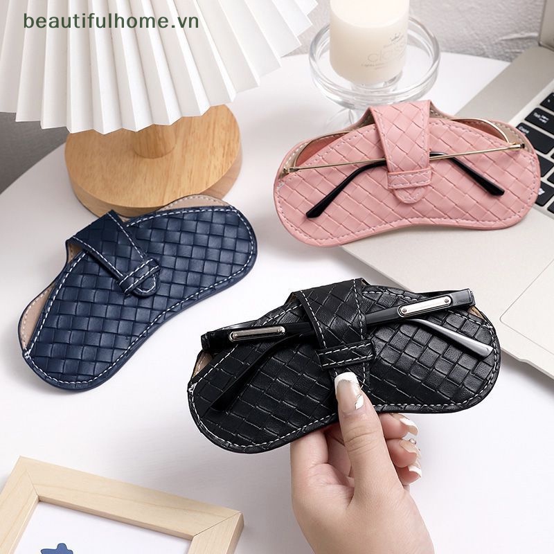 1 Túi Da PU Bện Đựng Mắt Kính Cầm Tay Tiện Lợi