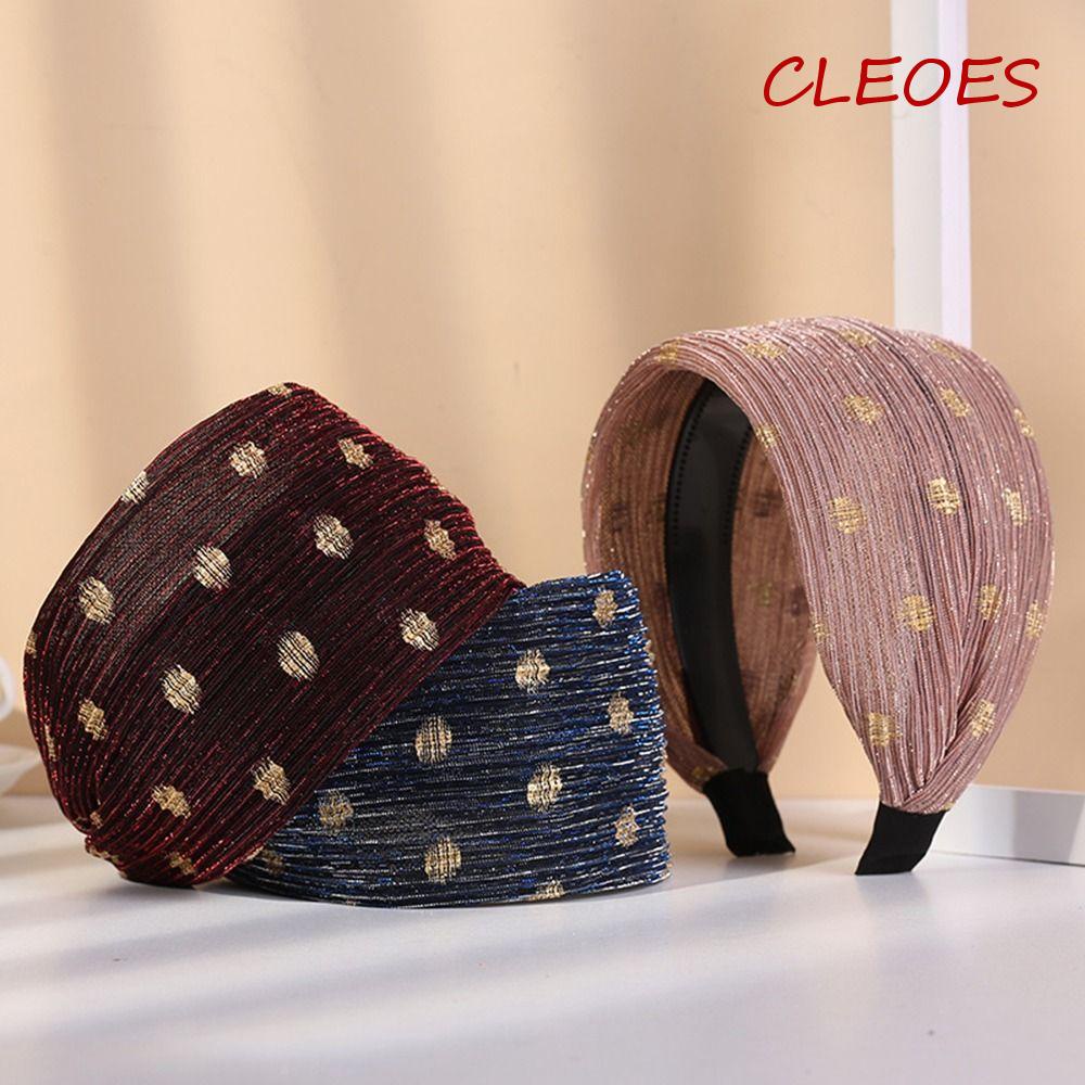 Băng Đô Cài Tóc Phối Lưới Họa Tiết Chấm Bi Phong Cách Retro Dành Cho Nữ