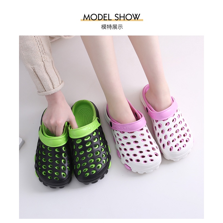 Dép Sandal Đế Bằng Chống Trượt Thiết Kế Đục Lỗ Thời Trang Đi Biển Mùa Hè Cho Nam Và Nữ