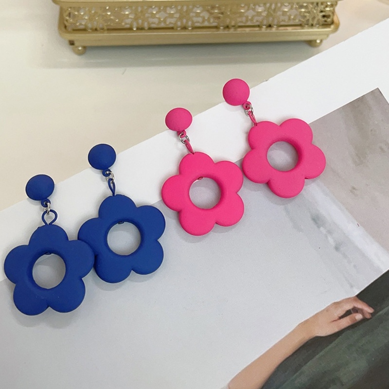 Bông Tai Hình Hoa Bằng Acrylic Màu Sắc Ngọt Ngào Phong Cách Bohemian Thời Trang Cho Nữ