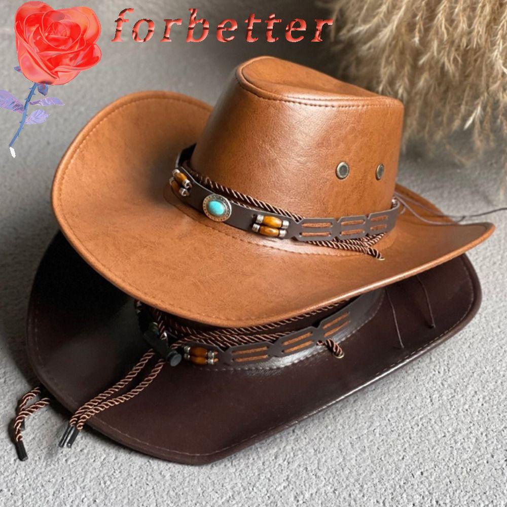 Mũ Cao Bồi Vành Rộng Có Dây Rút Thời Trang Mùa Hè Cho Nam