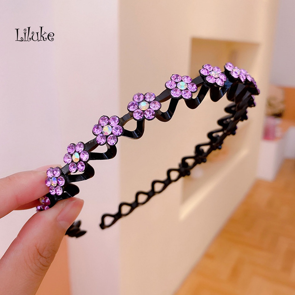 Lk Băng Đô Cài Tóc Trang Trí Hoa Đính Đá Resin Không Trượt Trọng Lượng Nhẹ Dễ Sử Dụng
