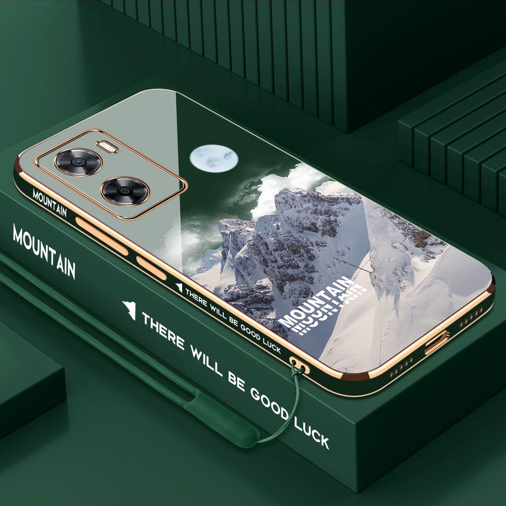 Ốp Điện Thoại Silicon Hình Núi Tuyết Có Dây Đeo Cho oppo a57 4g 2022 oppo a77 4g oppo a77s oppo a77 